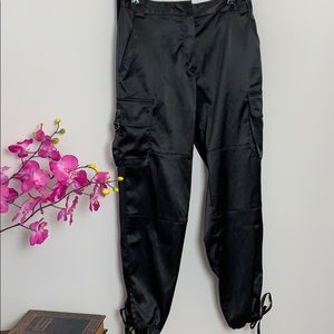 IDG Black Satin Utility Pant